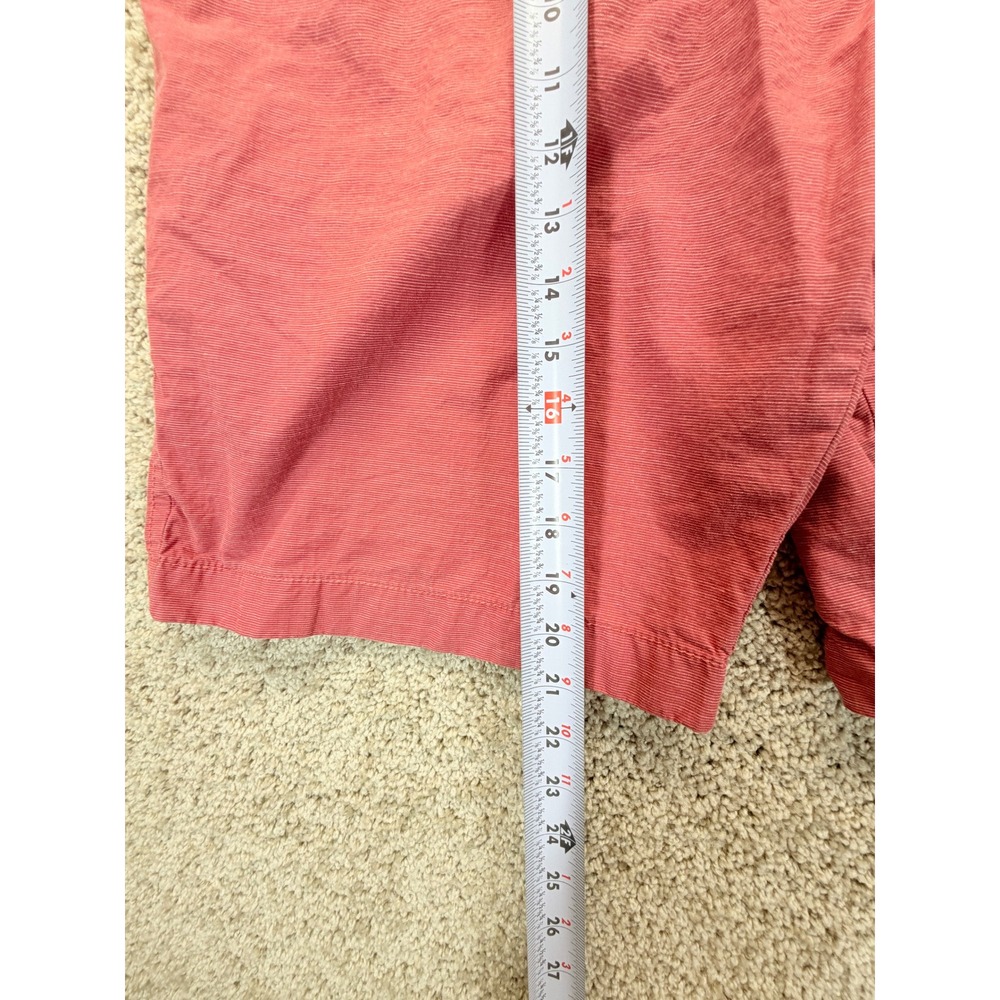 Tommy Hilfiger Mens Chino Shorts Size 38 Salmon Pink Coral Striped Flat Front - Picture 5 of 5